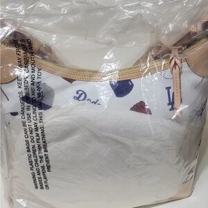 Dooney & Bourke White and Tan Shoulder Bag